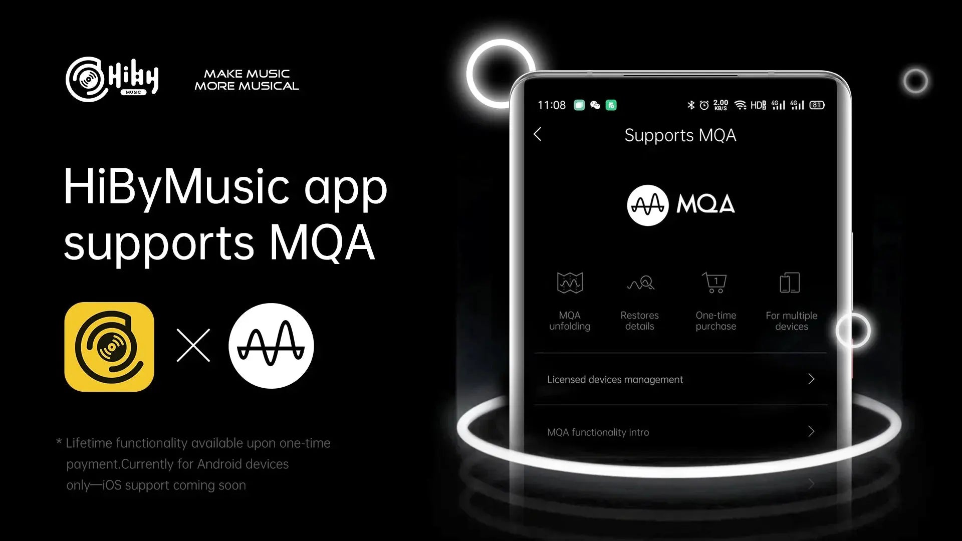 HIBY MUSIC PARTNERS WITH MQA TO OFFER HI-RES AUDIO