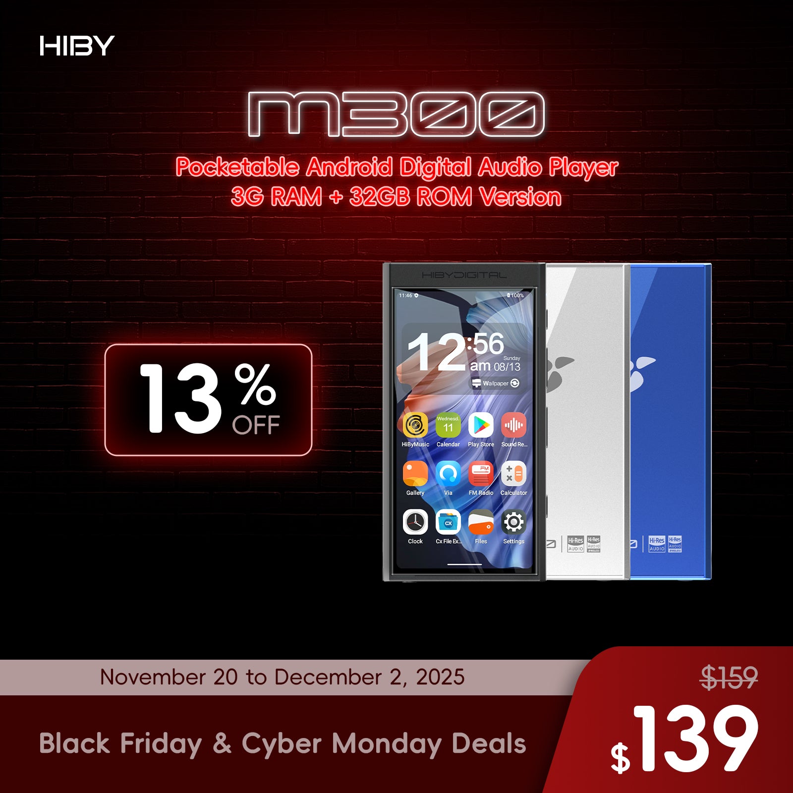 HiBy Digital M300 - Pocketable Android Digital Audio Player