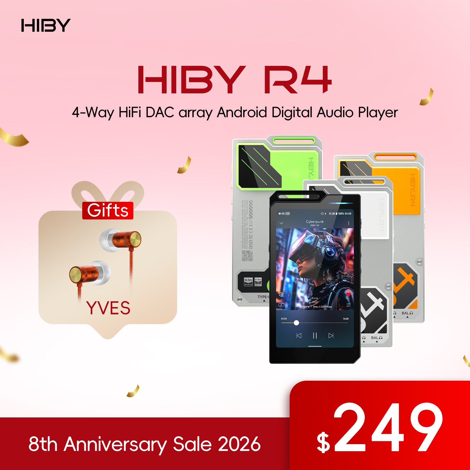 HiBy R4 - 4-Way HiFi Android DAP