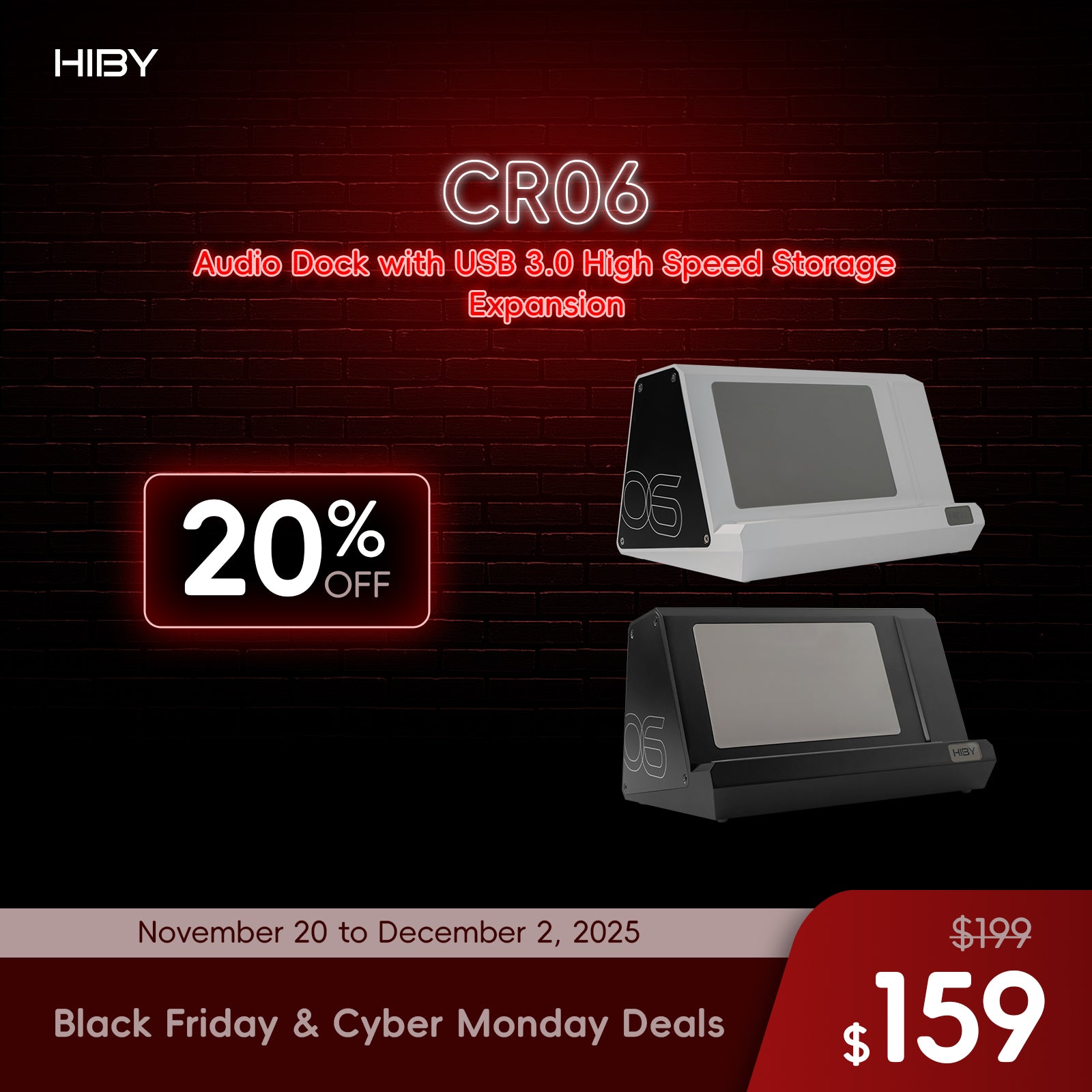 HiBy CR06 Audio Dock with USB 3.0 High Speed Storage Expansion