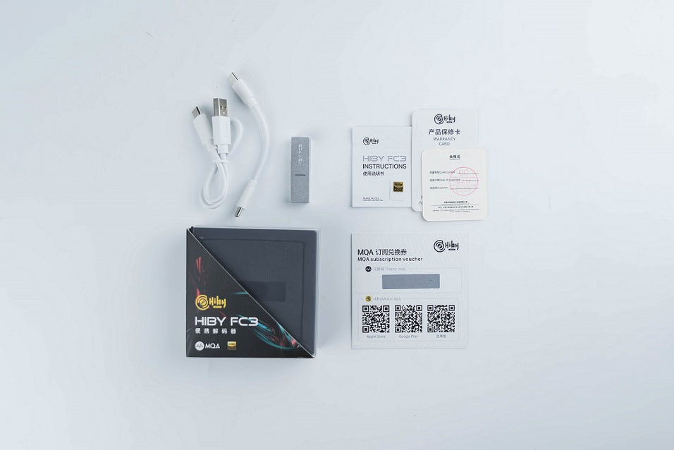 What's in the box of HiBy FC3 - USB DAC+headphone amplifier