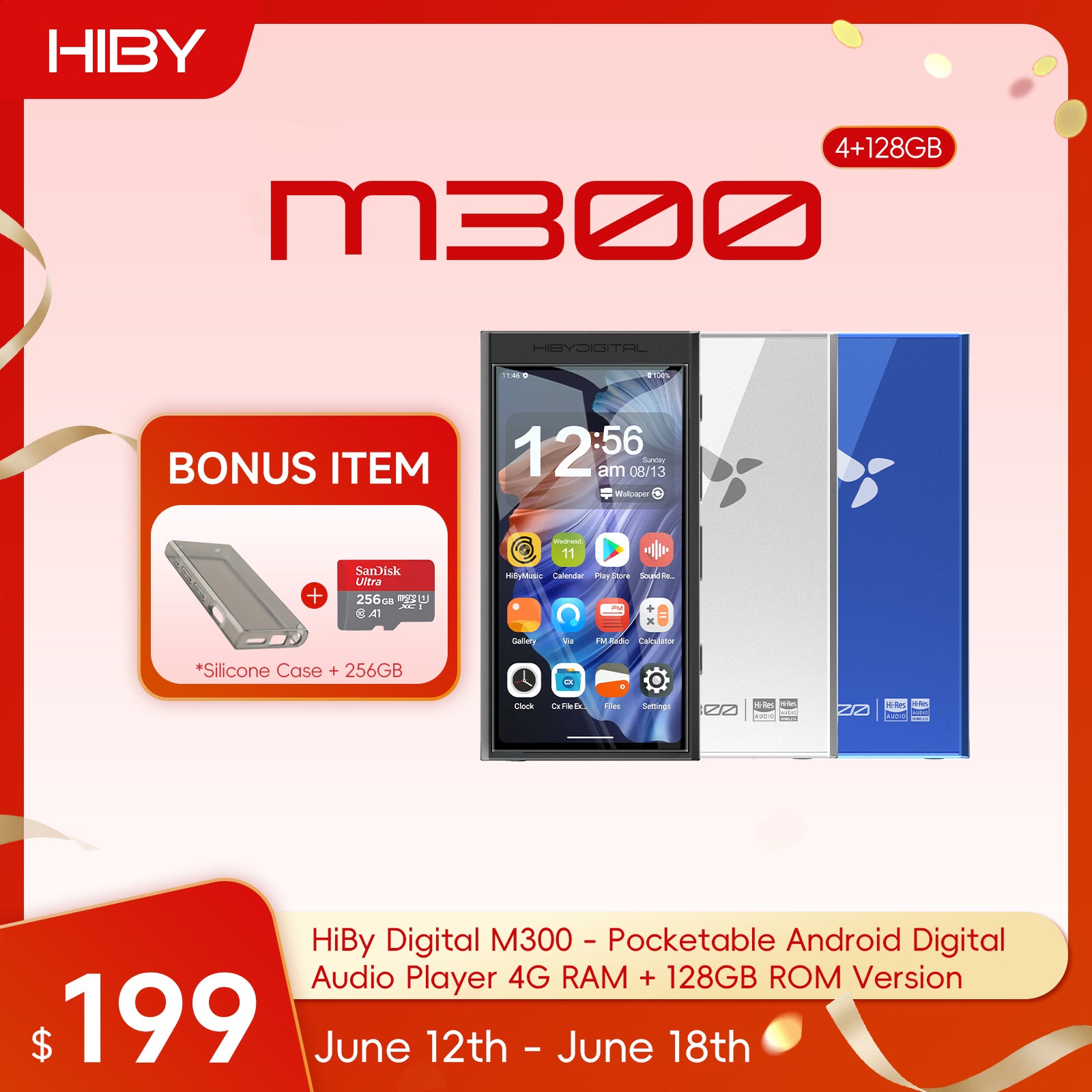 HiBy Digital M300 - 4G RAM + 128GB ROM Version