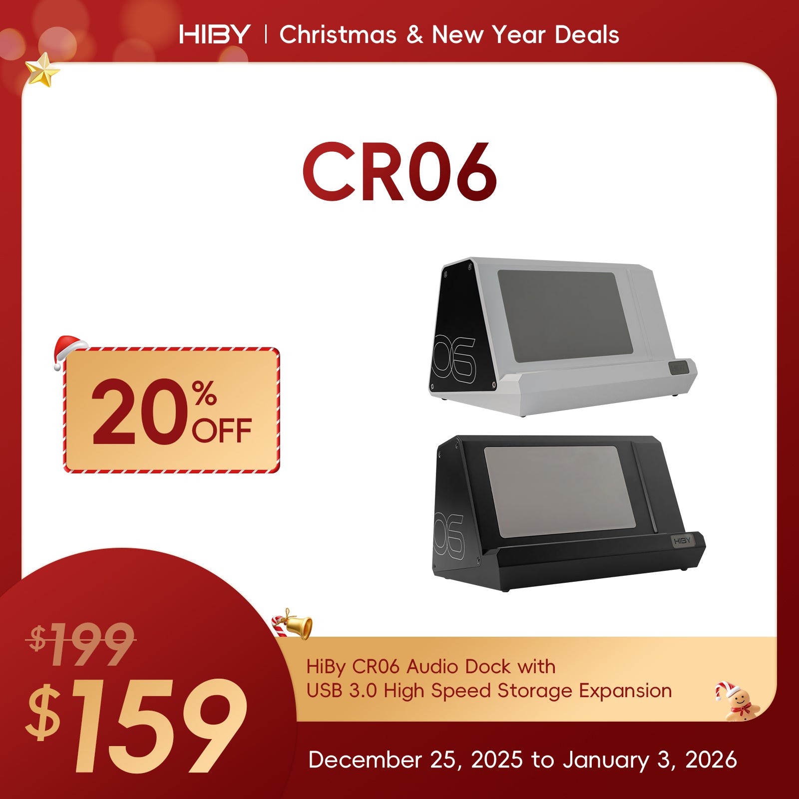 HiBy CR06 Audio Dock with USB 3.0 High Speed Storage Expansion