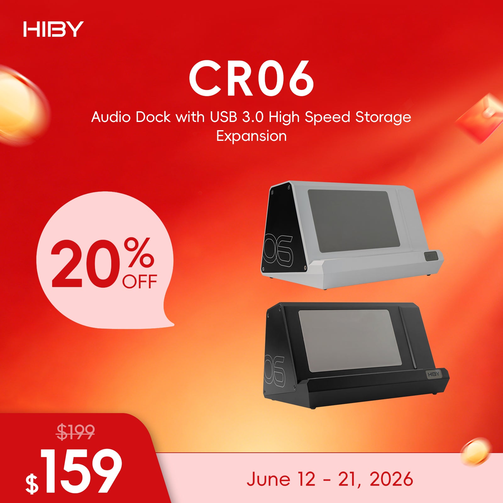 HiBy CR06 Audio Dock with USB 3.0 High Speed Storage Expansion
