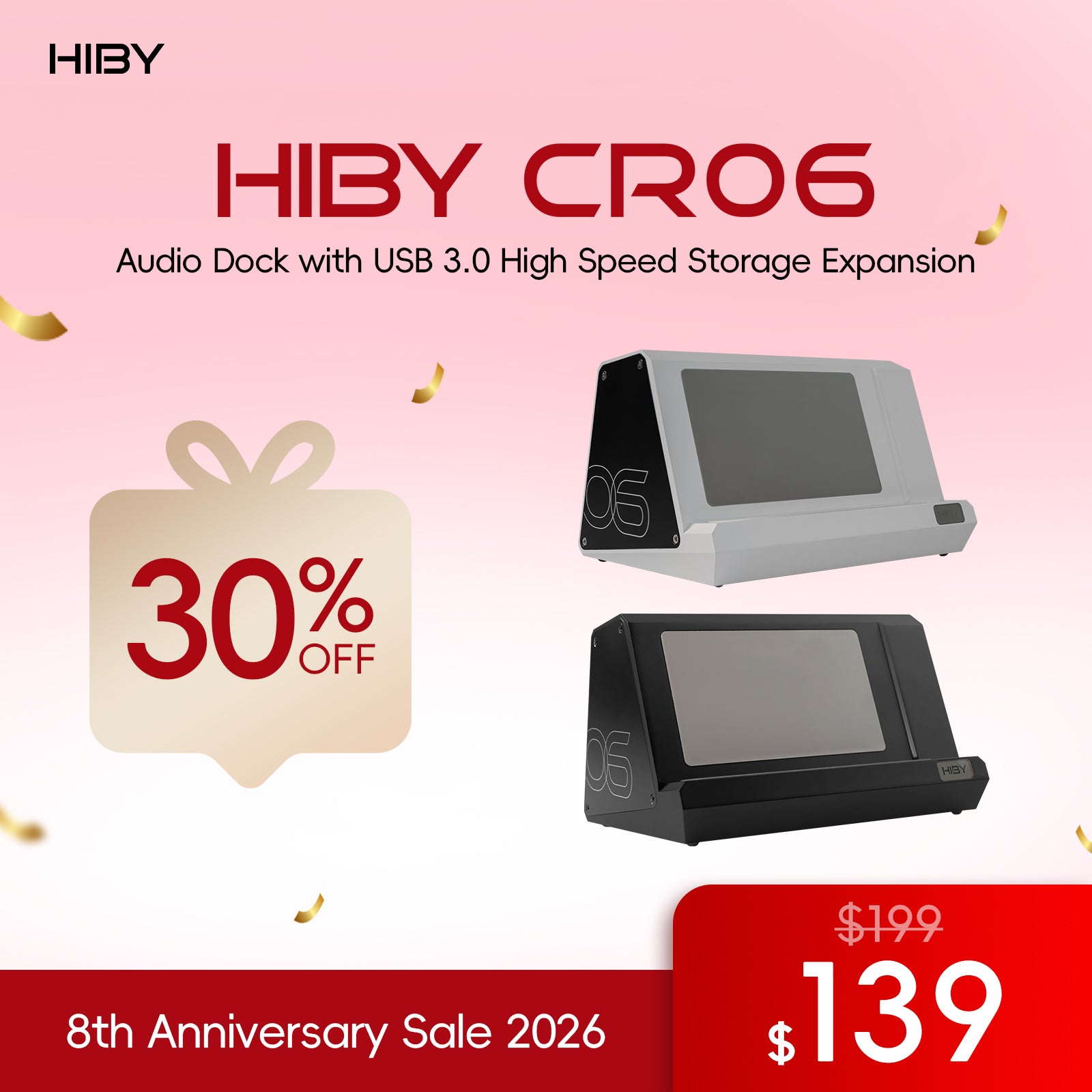 HiBy CR06 Audio Dock with USB 3.0 High Speed Storage Expansion