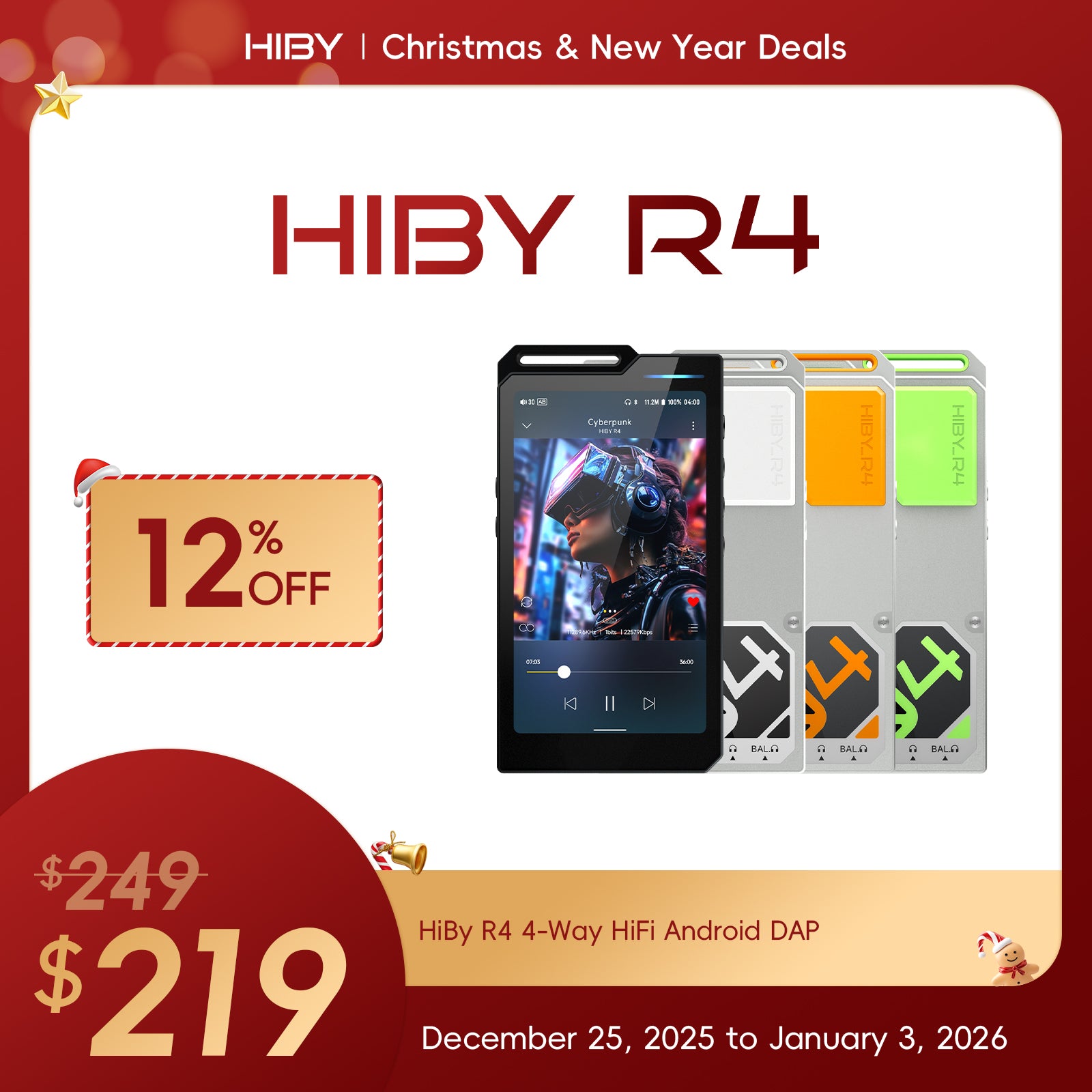 HiBy R4 - 4-Way HiFi Android DAP