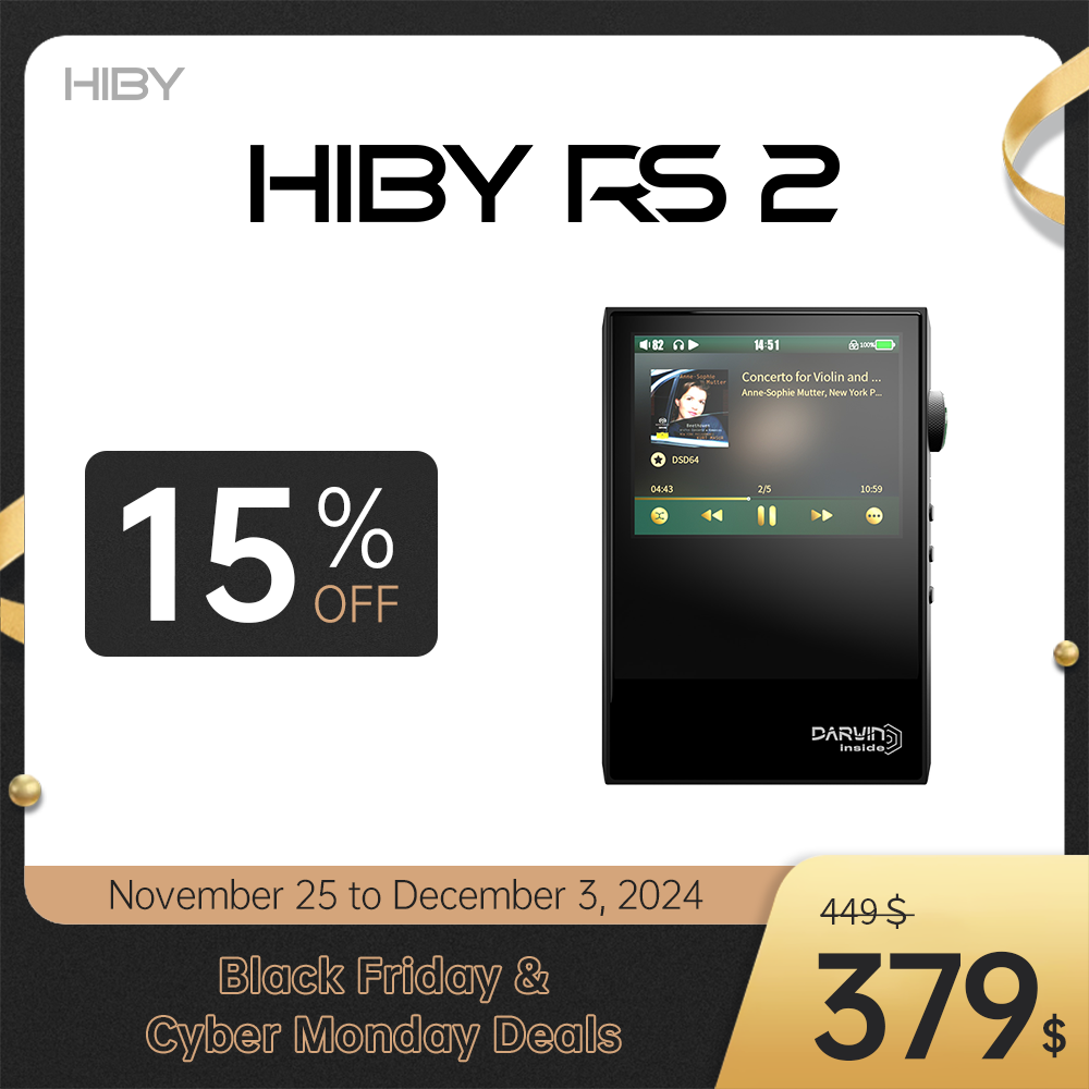 HiBy RS2 - HiFi Audio Player Medium-end DAP with Darwin Architecture
