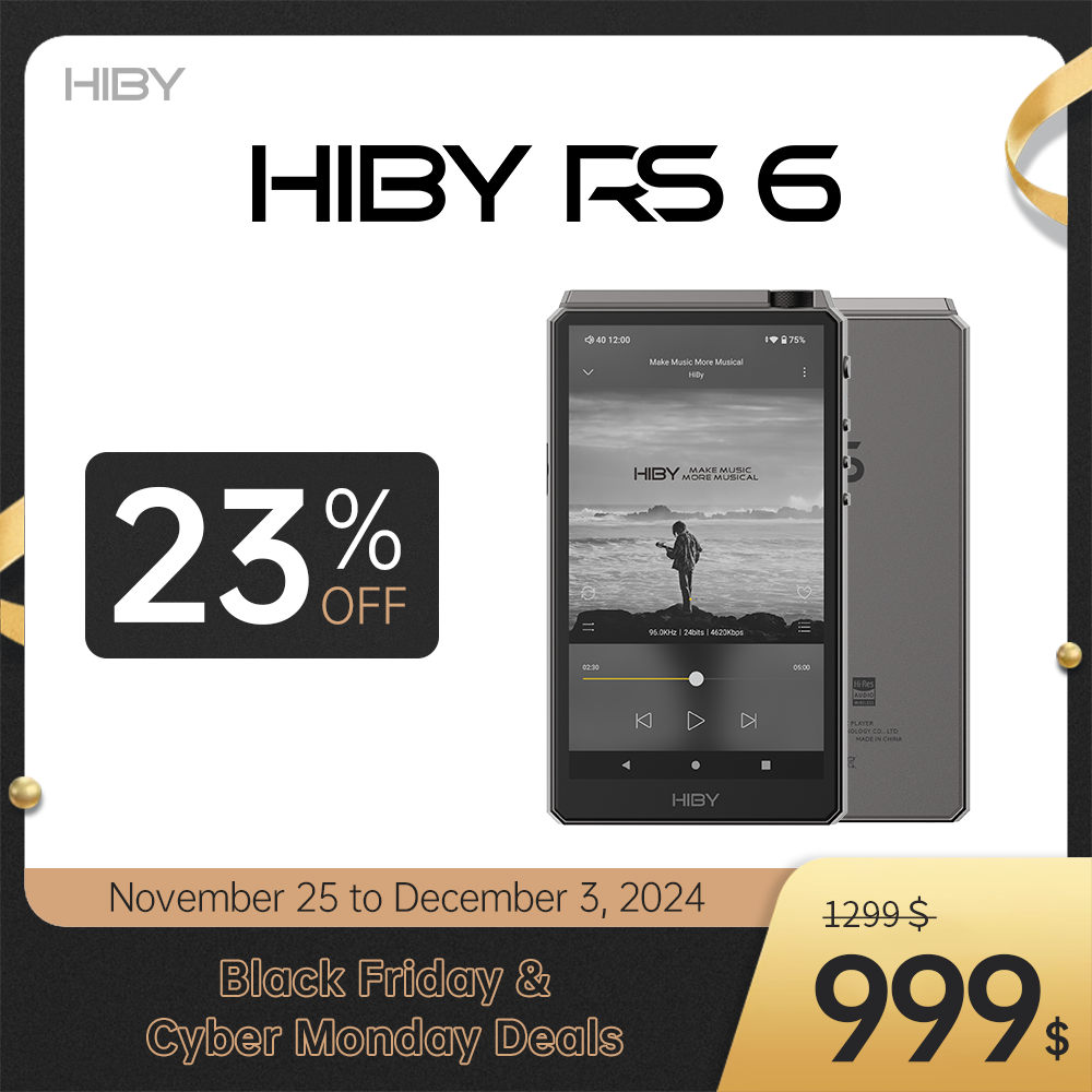 HiBy RS6 - Hifi Audio Player with 1080p Display & Open Android OS